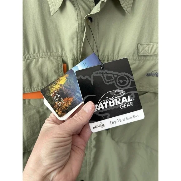 Men's Natural Gear River Shirt Sage Dry Vent NWT Sun Protection Size 2XL - Picture 3 of 9